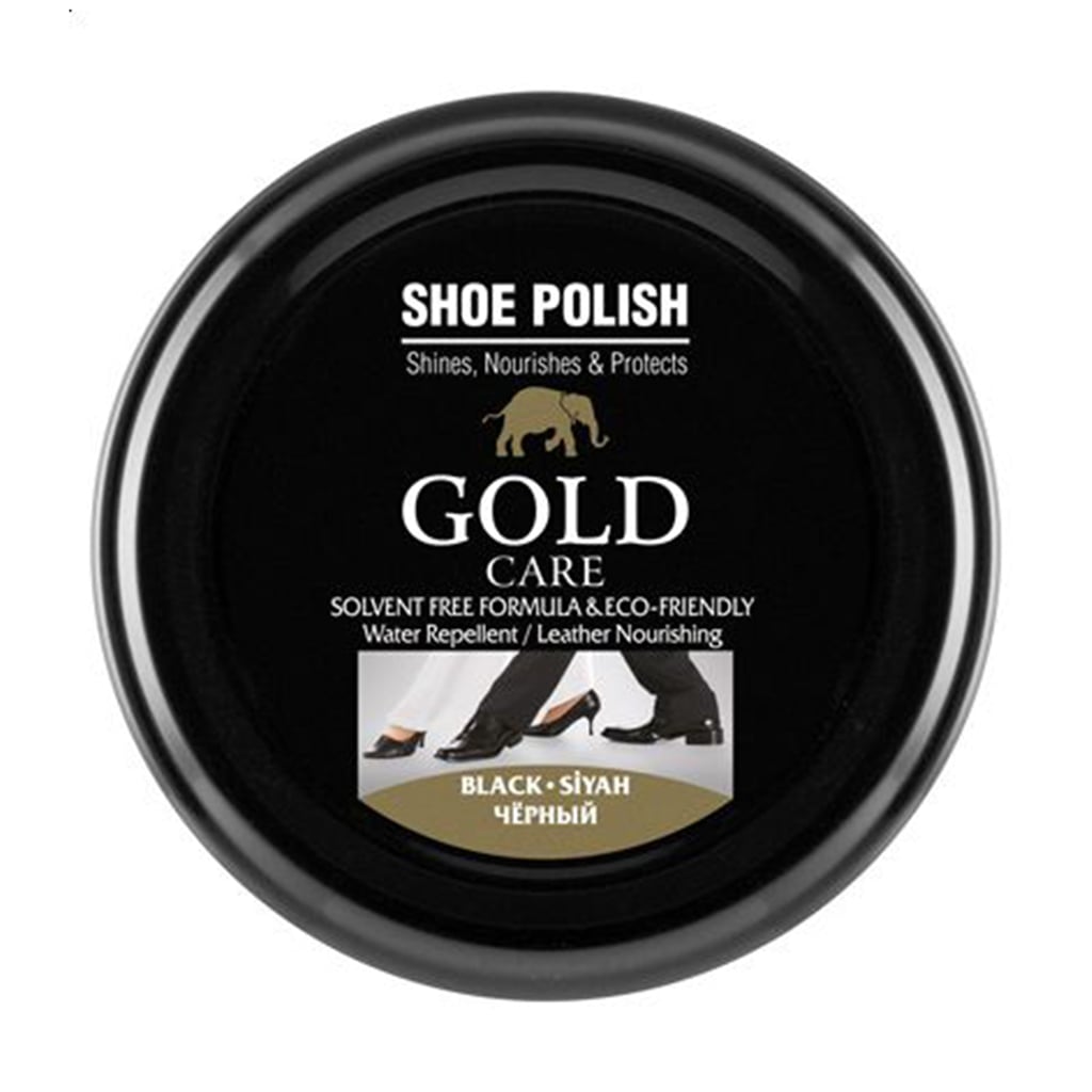 Уцінка! Крем-фарба для взуття в банці Gold Care Shoe Polish Чорний, 50 мл